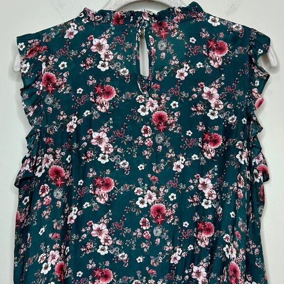 RO & DE Cold Shoulder Floral Print Blouse Size S Bell Sleeves - Picture 8 of 10